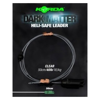 Korda Dark Matter Leader Heli Safe Weed, Clear and Gravel 40lb 1mt 2