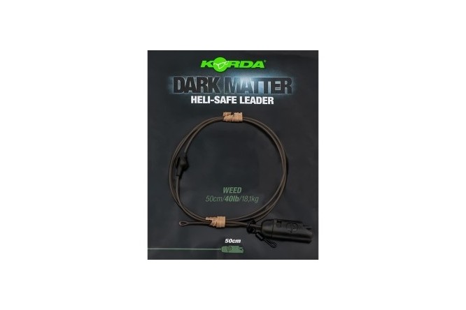 Korda Dark Matter Leader Heli Safe Weed, Clear e Gravel 40lb 1mt