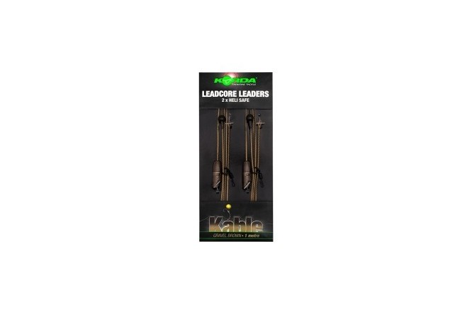 Korda Kable Leadcore Leader Heli Safe 50cm - Ready Tied Carp Fishing Rig (3-Pack)