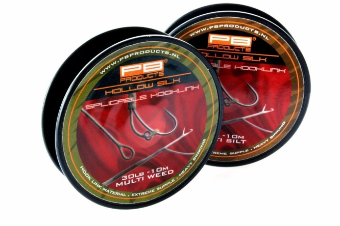 PB Products Hollow Splicable Hooklink 10 mt 30 lb Multi Silt 