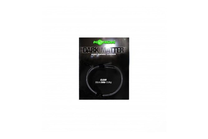 Korda Dark Matter Leader 50cm Ring Swivel Clear 
