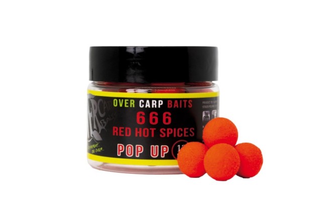 Over Carp Baits Pop Up Fluo 666 Red Hot Spices 