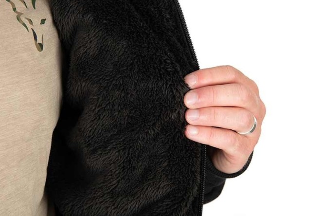 Fox Collection Sherpa Jacket Black & Orange 