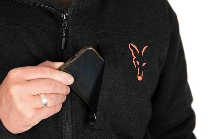 Fox Collection Sherpa Jacket Black & Orange 