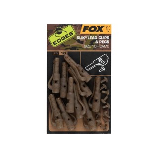 Fox Edges Camo Size 10 Slik lead clip + pegs