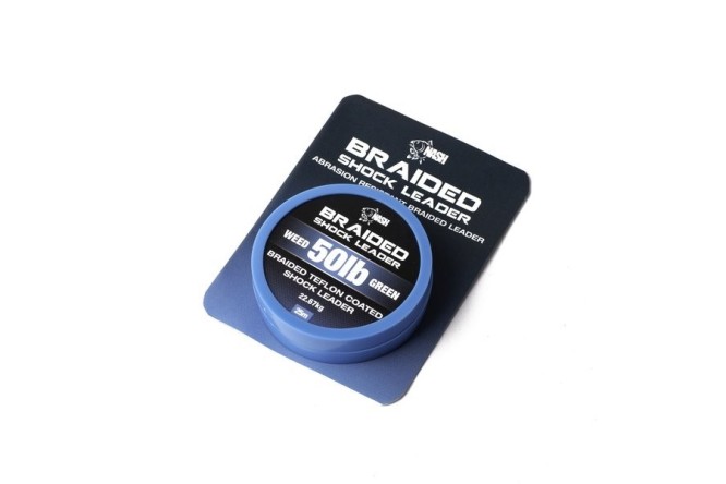 Nash Braided Shock Leader 50lb - Weed Green