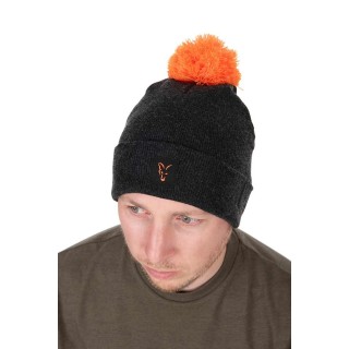 Fox Collection Bobble Hat Black/Orange 