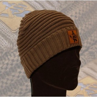 Vass 'Fleece Lined' Ribbed Beanie (Suede Badge)