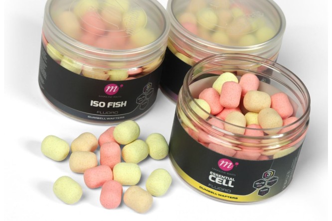 Mainline - ISO Sweet Fluoro Dumbell Wafters - 12 x 15mm - Pink,Yellow,White
