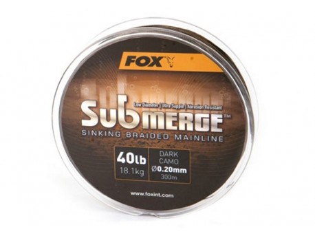 Fox Submerge Sinking Braided Mainline - Dark Camo 40lb/0.20mm 300m