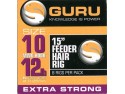 Guru 15" Feeder Hair Rigs Standard Size 10 line 12 lb