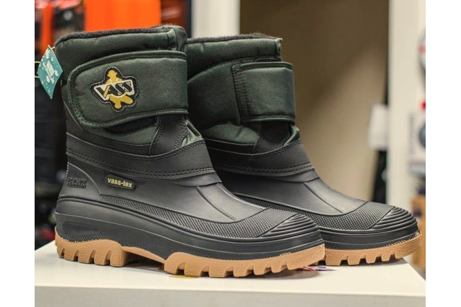 Vass Fleece Lined Boot w/Velcro Strap Blk/Grn