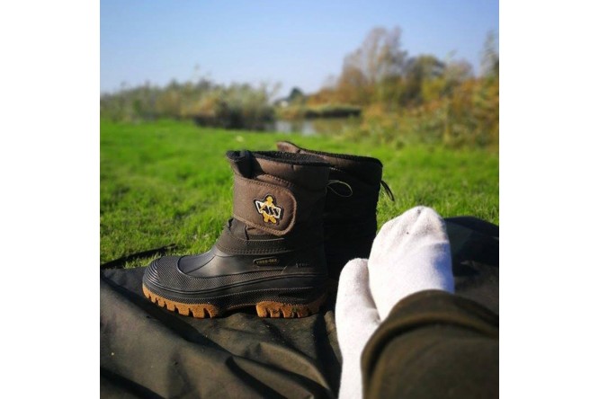 Vass Fleece Lined Boot w/Velcro Strap Blk/Grn